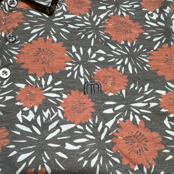 Travis Mathew Mens XL Scenic Pass Polo Shirt Floral Heater Series Casual Stretch - Picture 5 of 11